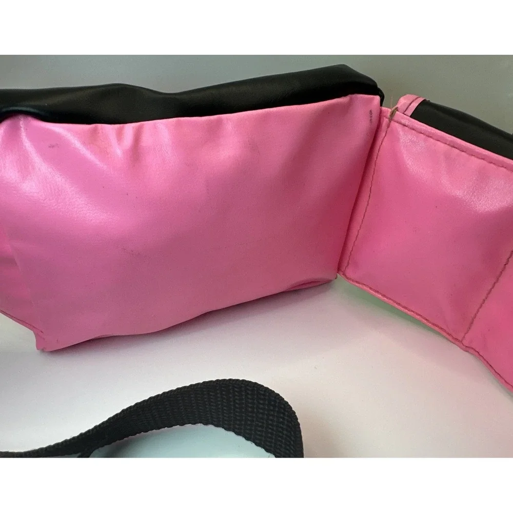 Vintage 1990s Girls Neon Pink Green Star Belt Bag Fanny Pack Youth Kids CDI